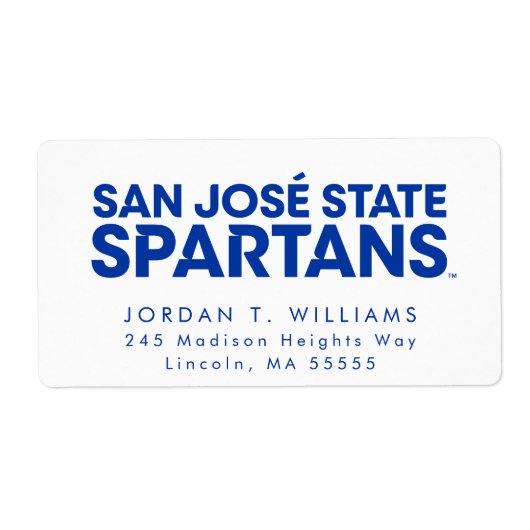San Jose State Spartans Wordmark Etiket (Voorkant)