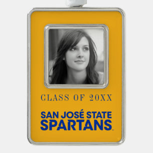 San Jose State Spartans Wordmark Verzilverd Omlijst Ornament