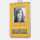 San Jose State Spartans Wordmark Verzilverd Omlijst Ornament (Links)