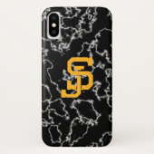 San Jose State Spartans zwarte marmer Case-Mate iPhone Case (Achterkant)