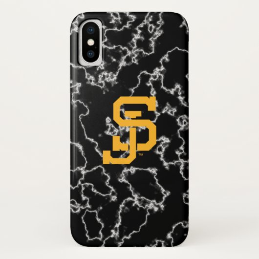 San Jose State Spartans zwarte marmer Case-Mate iPhone Case (Achterkant)
