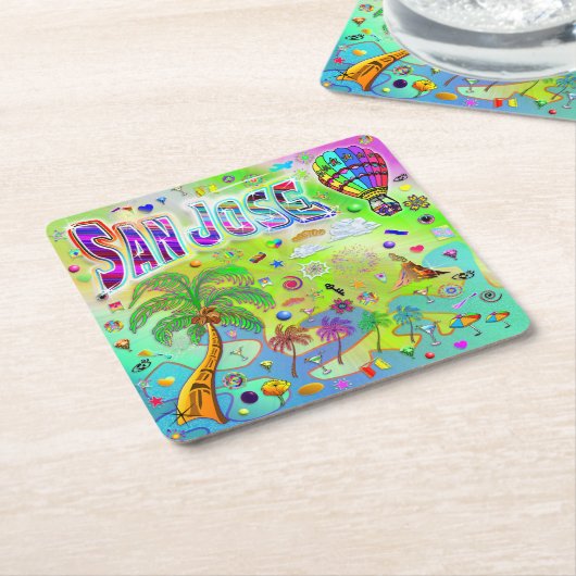 San Jose Timeless Melody Coaster Kartonnen Onderzetters (Schuin)