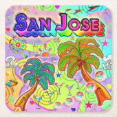 San Jose Vakantie Target Coaster Kartonnen Onderzetters (Voorkant)