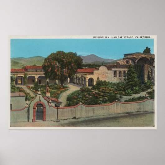 San Juan Capistrano, CAView of the Mission Poster (Voorkant)