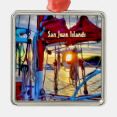 San Juan-eilanden met kerstversiering Metalen Ornament (Voorkant)