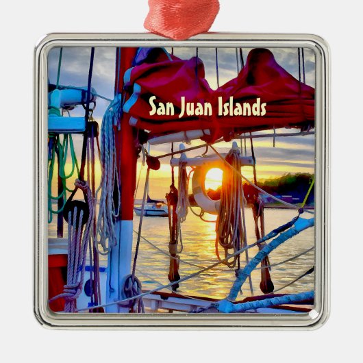 San Juan-eilanden met kerstversiering Metalen Ornament (Voorkant)