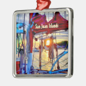 San Juan-eilanden met kerstversiering Metalen Ornament (Links)