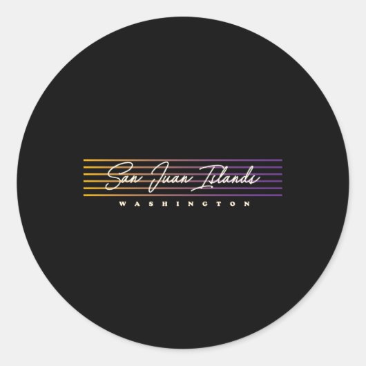 San Juan Eilanden Nostalgische Stijl Washington Ronde Sticker (Voorkant)