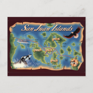 San Juan-eilanden WA ansichtkaart Briefkaart
