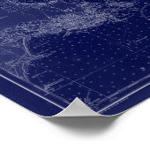 San Juan-eilanden WA Kaart Nautical Chart Blue Art Poster (Hoek)