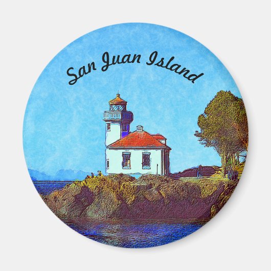 San Juan Island Limoen Kiln Lighthouse Magnet (Voorkant)