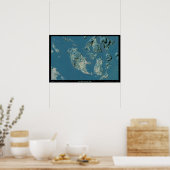 San Juan Island, poster van de satelliet van Washi (Keuken)