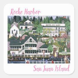 San Juan Island ~ Roche Harbour Vierkante Sticker