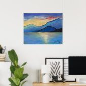 San Juan Island Twilight in Pastels Poster (Thuiskantoor)