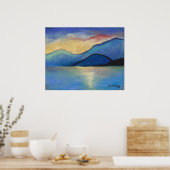 San Juan Island Twilight in Pastels Poster (Keuken)