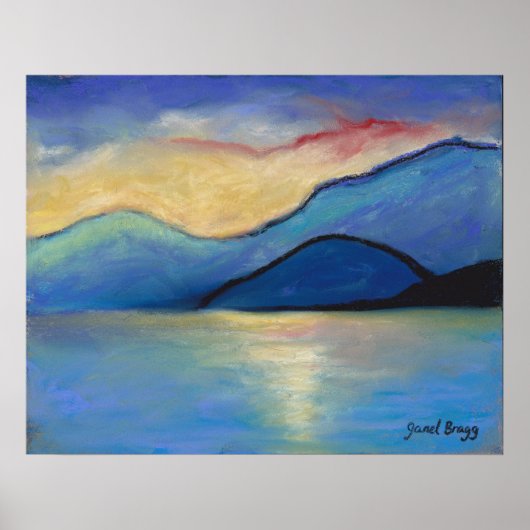 San Juan Island Twilight in Pastels Poster (Voorkant)