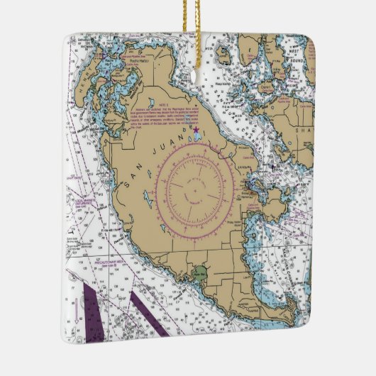 San Juan Island WA Chart Keramisch Ornament (Rechts)