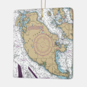 San Juan Island WA Chart Keramisch Ornament (Links)