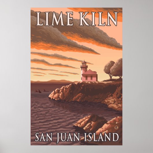 San Juan Island, WA - Limoen Kiln Lighthouse Poster (Voorkant)