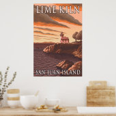 San Juan Island, WA - Limoen Kiln Lighthouse Poster (Keuken)