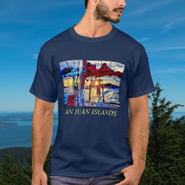 San Juan Islands Sunset and Sailships Tee Shirt