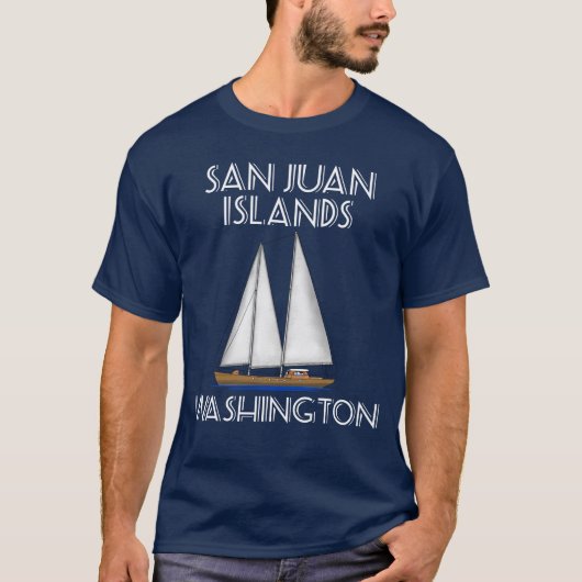 San Juan Islands Washington Sailing T-shirt (Voorkant)