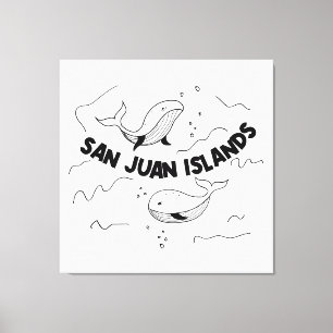 San Juan Islands Whales Canvas Afdruk