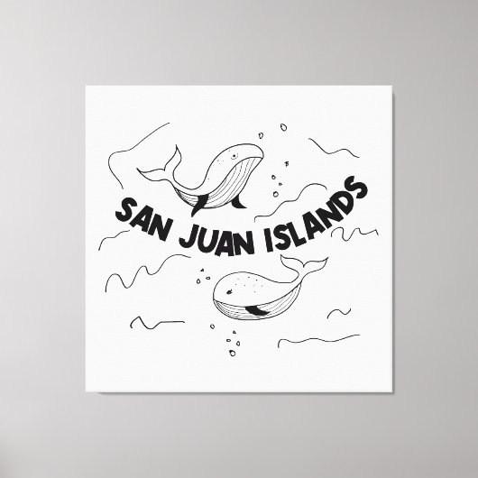 San Juan Islands Whales Canvas Afdruk (Voorkant)