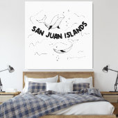San Juan Islands Whales Canvas Afdruk (Insitu (Slaapkamer))
