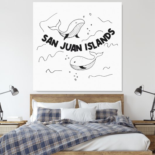 San Juan Islands Whales Canvas Afdruk (Insitu (Slaapkamer))