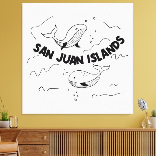 San Juan Islands Whales Canvas Afdruk (Insitu (Woonkamer))