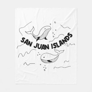 San Juan Islands Whales Fleece Deken