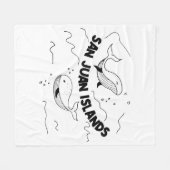 San Juan Islands Whales Fleece Deken (Voorkant (Horizontaal))