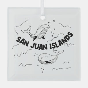 San Juan Islands Whales Glas Ornament