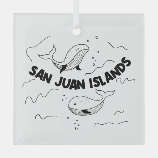 San Juan Islands Whales Glas Ornament (Voorkant)