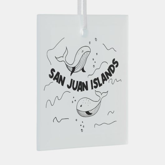 San Juan Islands Whales Glas Ornament (Voorkant Rechts)