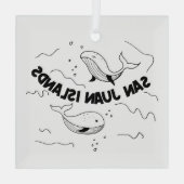 San Juan Islands Whales Glas Ornament (Achterkant)