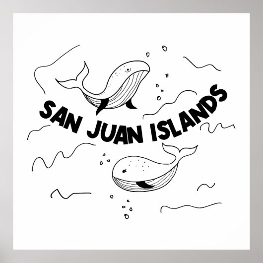 San Juan Islands Whales Poster (Voorkant)