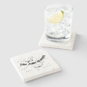 San Juan Islands Whales Stenen Onderzetter (Zijkant)