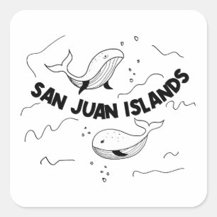 San Juan Islands Whales Vierkante Sticker