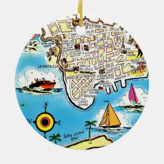 San Juan  kaart Ornament (Achterkant)