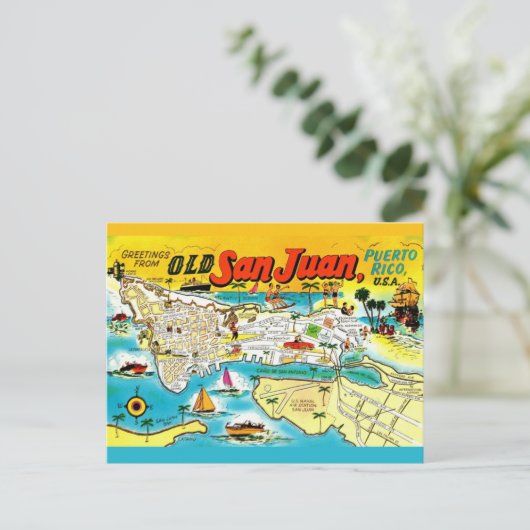 San Juan Puerto Rico Briefkaart (Staand voorkant)