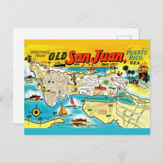 San Juan Puerto Rico Briefkaart (Voorkant / Achterkant)