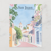 San Juan Puerto Rico Gouache Illustratie Reizen Briefkaart (Voorkant)