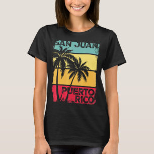 San Juan Puerto Rico Grafisch Retro 70s Zon T-shirt