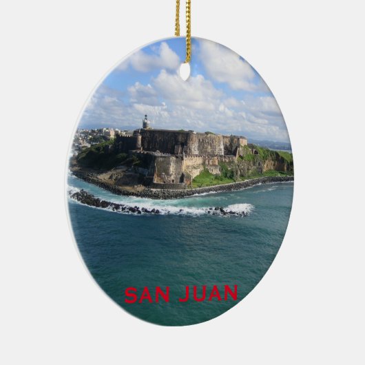 San Juan Puerto Rico kerstversiering Keramisch Ornament (Rechts)