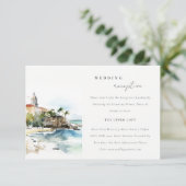 San Juan Puerto Rico Landscape Wedding Reception Informatiekaartje (Staand voorkant)