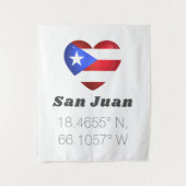 San Juan Puerto Rico Latitude Wandkleed (Voorkant)