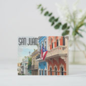 San Juan Puerto Rico Old San Juan Briefkaart (Staand voorkant)