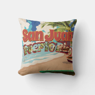 San Juan Puerto Rico Oude Reisposter Kussen